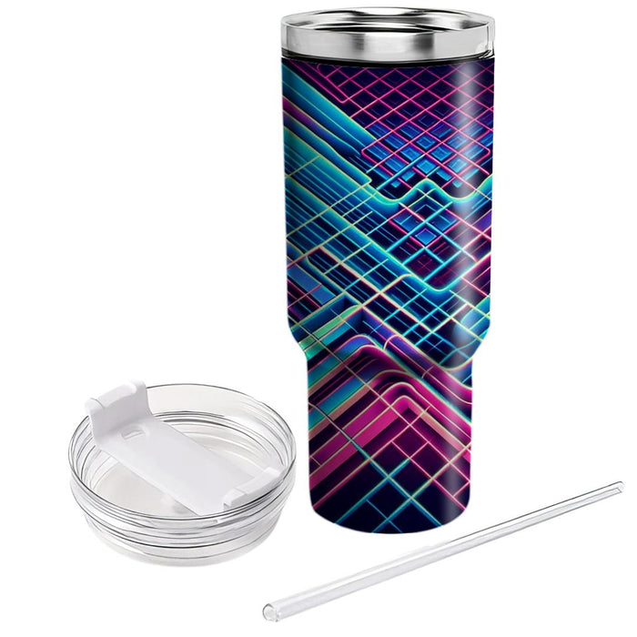 Futuristic Neon Grids  Tumbler Cups