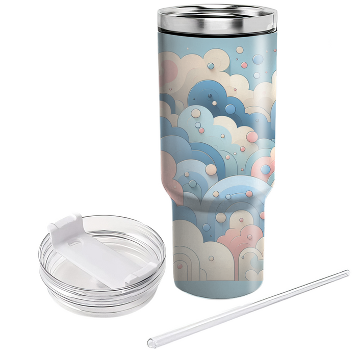 Whimsical Cloud Patterns  Personalized Tumblers