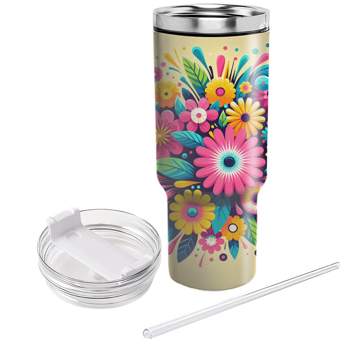 Funky Flower Explosion Unique Tumblers