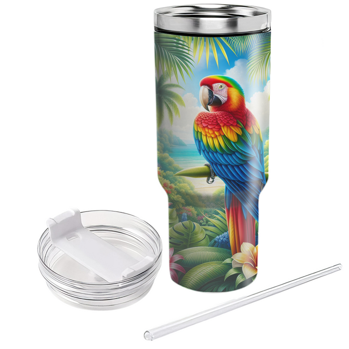 Sunny Macaw Paradise  Tumblers With Lids