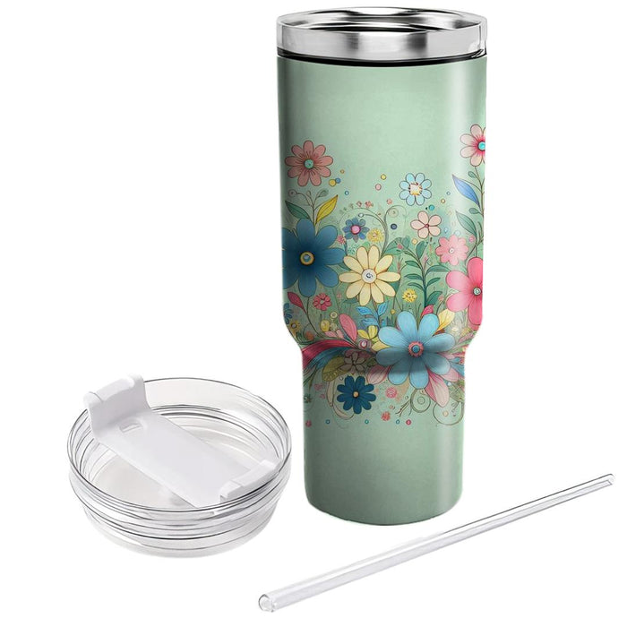 Whimsical Floral Garden  Travel Tumblers