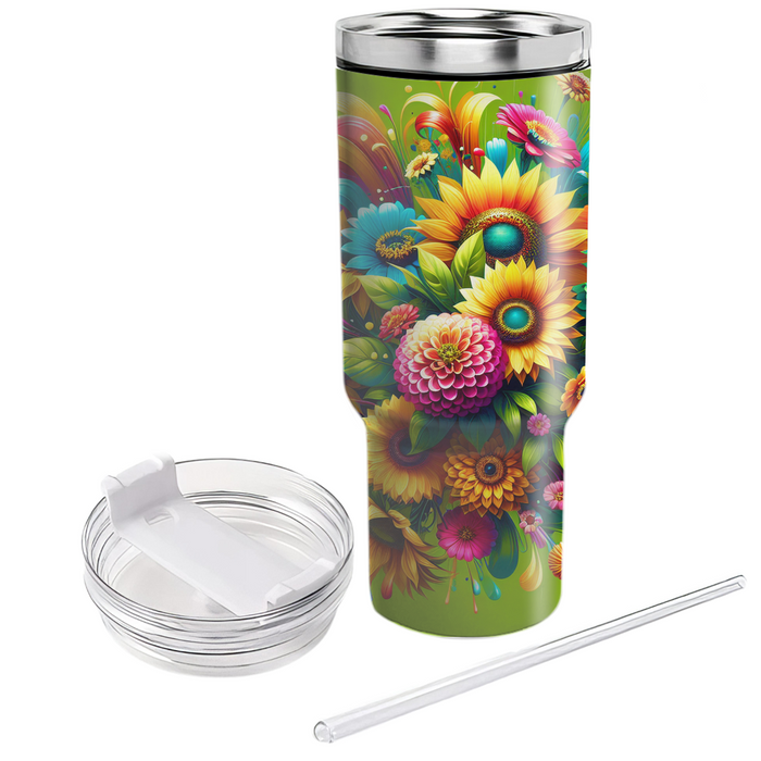 Vibrant Floral Carnival  Custom Tumblers