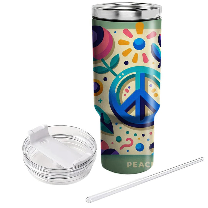 Retro Peace Signs  Custom Tumblers