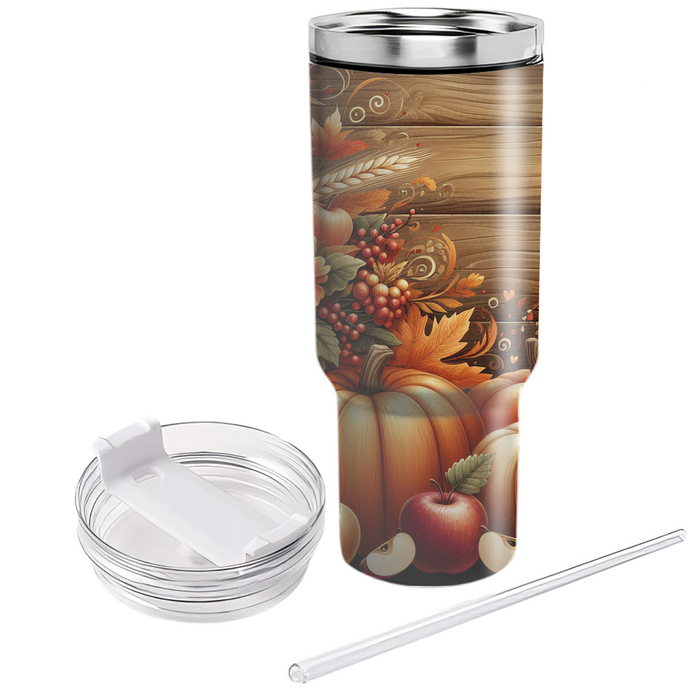 Autumn Harvest Feast  Personalized Tumblers