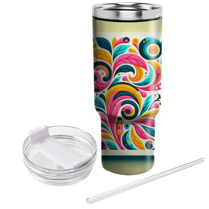 Retro Floral Delight  Personalized Tumblers