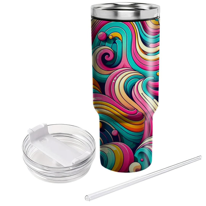 Retro Groovy Stripes  Tumbler Cups