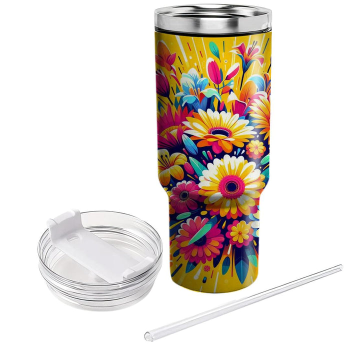 Floral Burst Celebration  Unique Tumblers