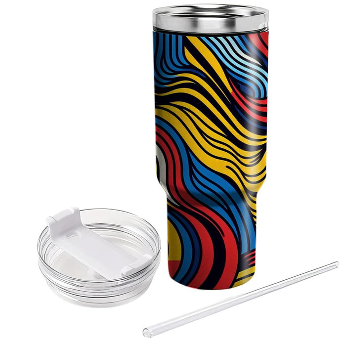 Retro Funky Lines  Unique Tumblers