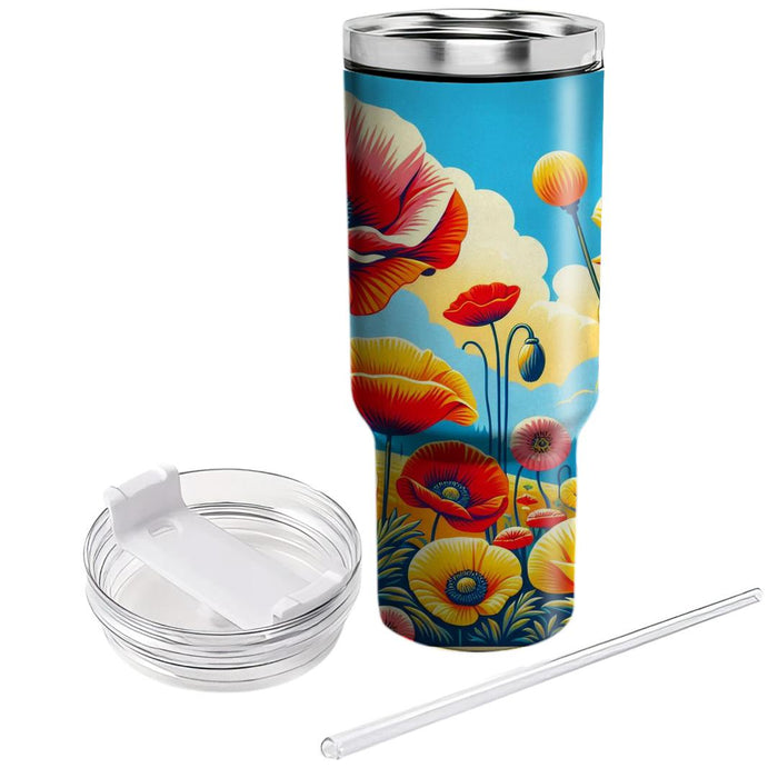 Sunny Poppy Garden  Tumbler Cups