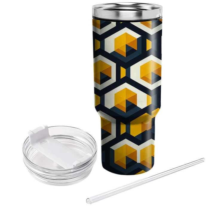 Geometric Honeycomb Pattern  Personalized Tumblers