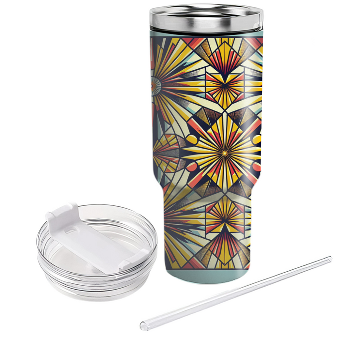 Radiant Geometric Burst  Insulated Tumblers