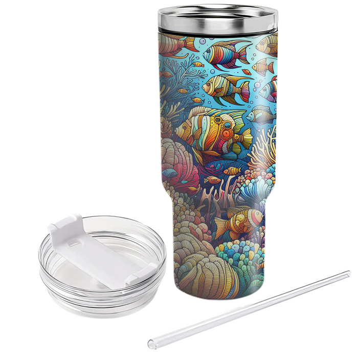 Rainbow Coral Reef Fish Custom Tumblers