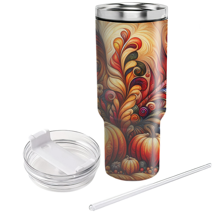 Whimsical Harvest - A Thanksgiving Dream  Decorative Tumblers