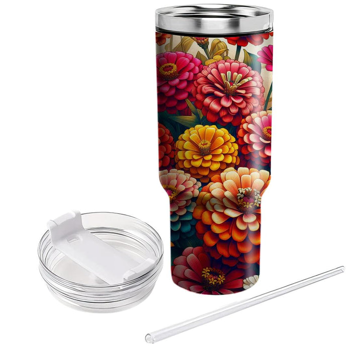 Fresh Zinnia Zeal  Tumblers With Lids