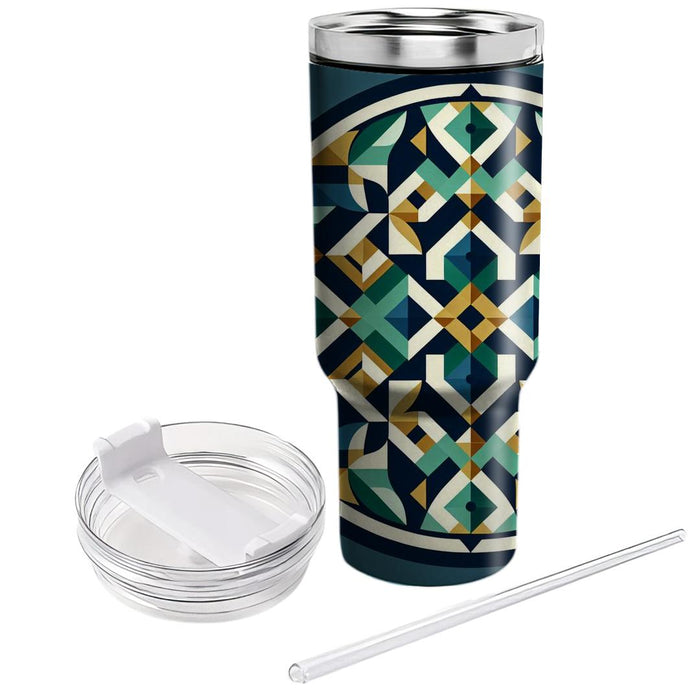 Geometric Diamond Mosaic  Travel Tumblers