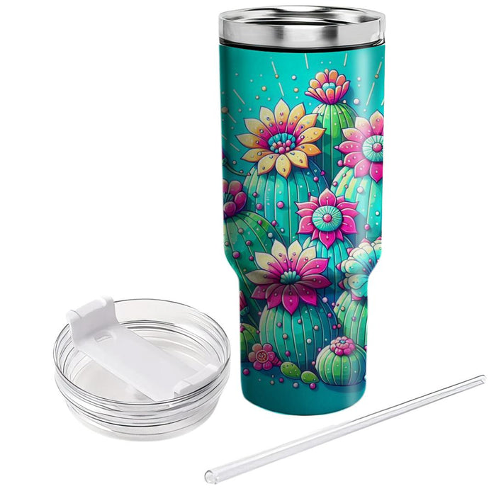 Whimsical Cactus Blooms  Unique Tumblers