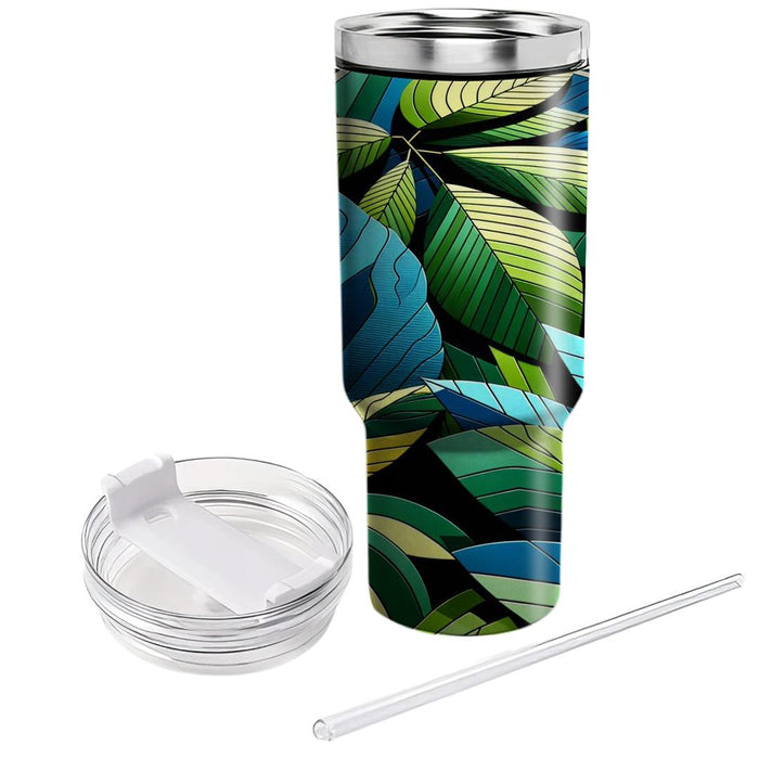 Funky Leaf Print  Unique Tumblers