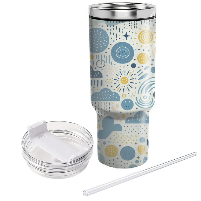 Whimsical Dot And Dash Tumbler Cups