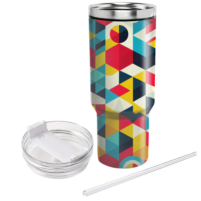 Colorful Polygon Parade Custom Tumblers