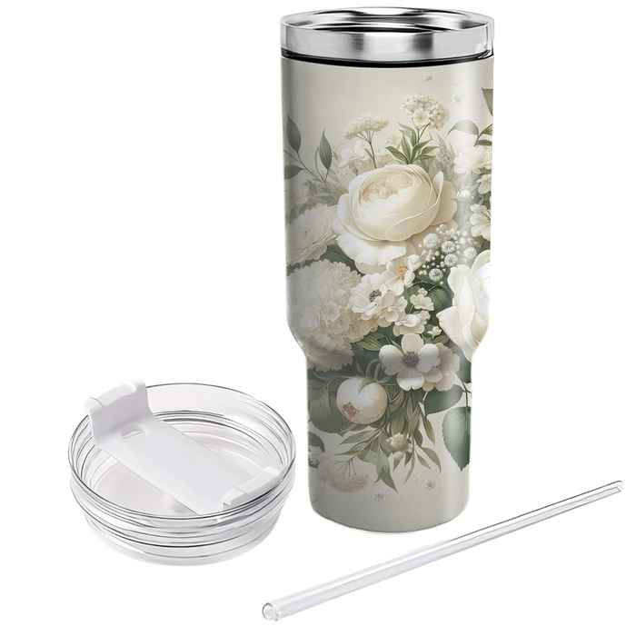 Elegant Ivory Garden Unique Tumblers