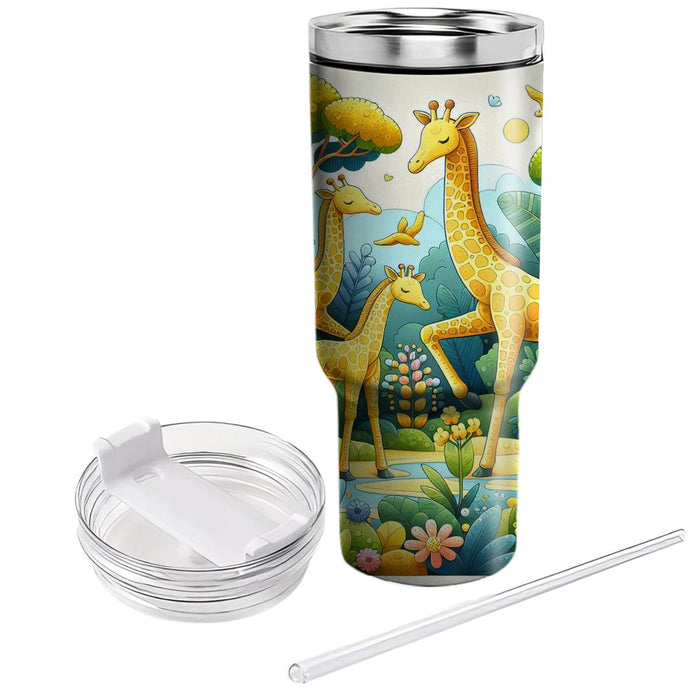 Whimsical Giraffe Garden  Decorative Tumblers