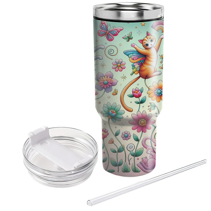 Whimsical Feline Wonderland  Personalized Tumblers