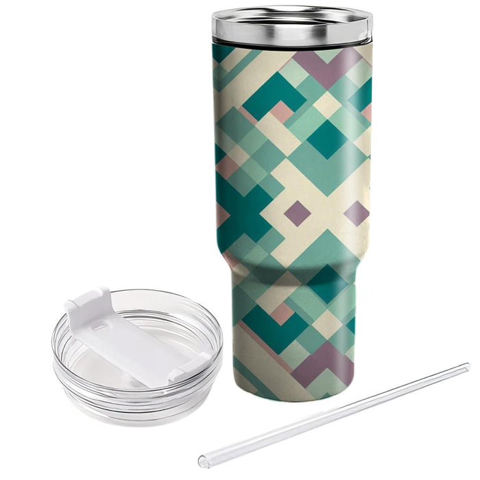 Retro Grid Pattern  Personalized Tumblers