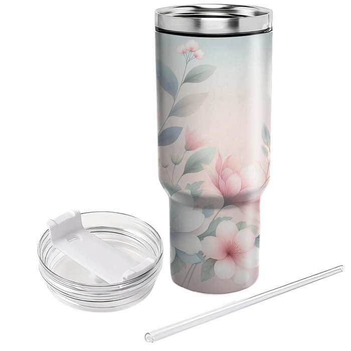 Serene Watercolor Blooms  Insulated Tumblers