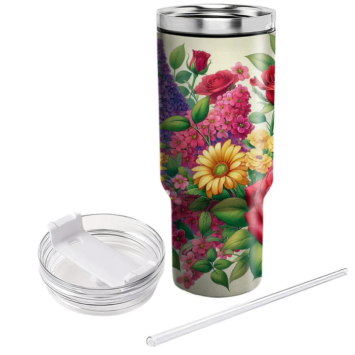 Vibrant Floral Harmony  Tumblers With Lids