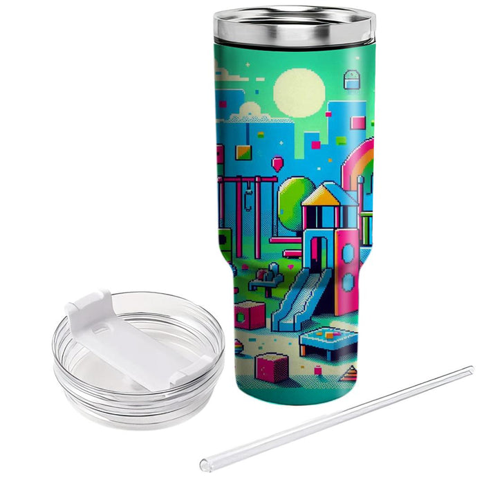 Vibrant Pixel Playground  Custom Tumblers