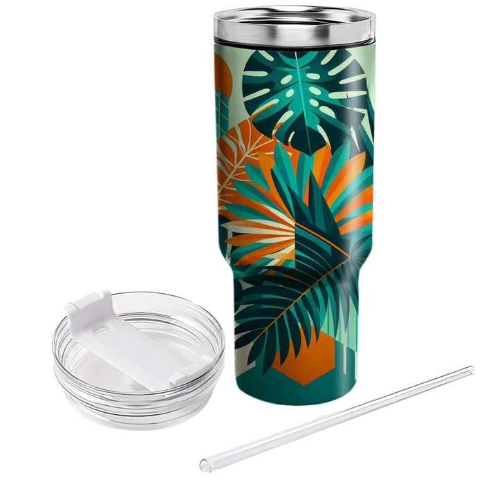 Geometric Tropical Foliage  Personalized Tumblers