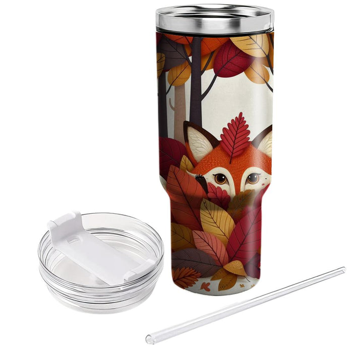 Whimsical Fox In The Woods  Personalized Tumblers