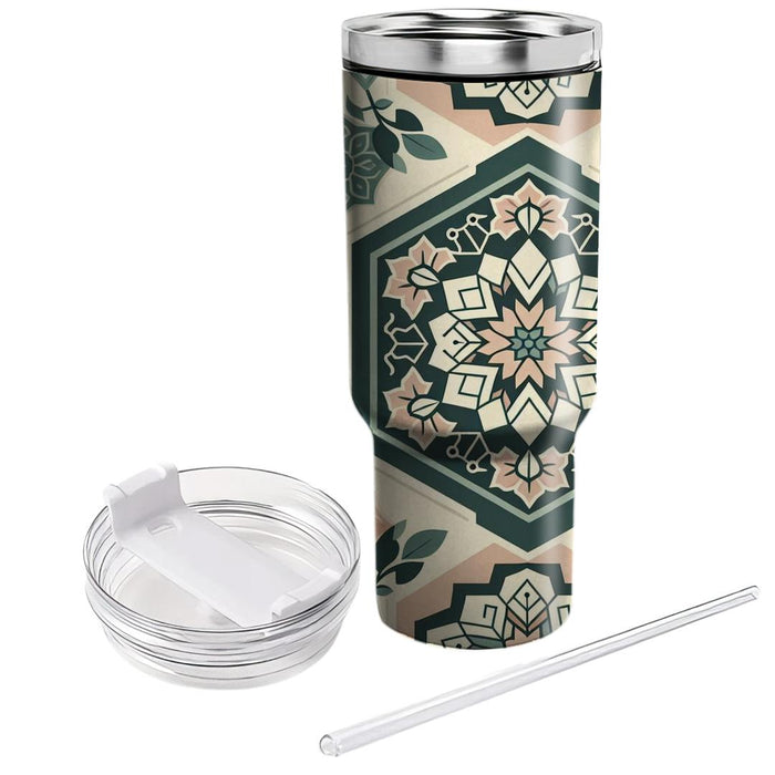 Floral Harmony Hexagon  Unique Tumblers