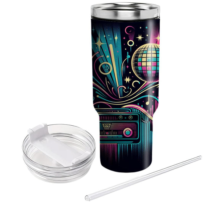 Retro New Year Soundwaves Travel Tumblers