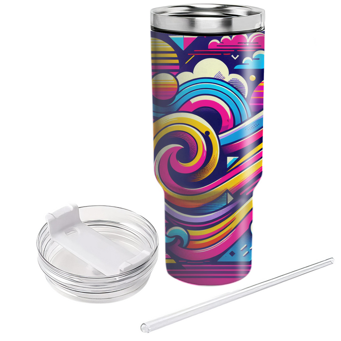 Vibrant Abstract Waves  Tumbler Cups