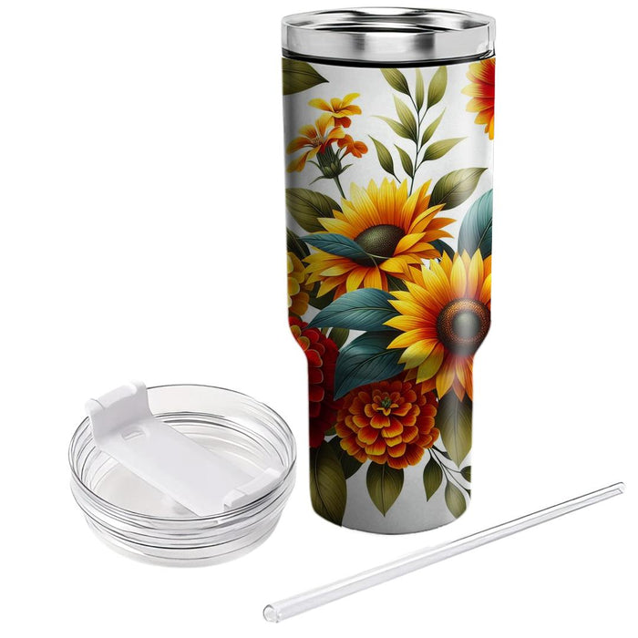 Bright Floral Burst  Unique Tumblers