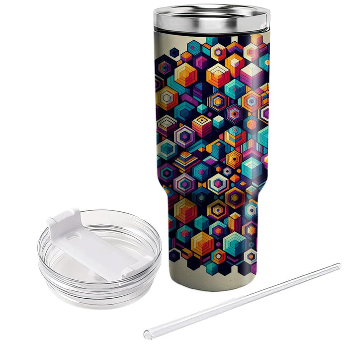 Vibrant Hexagons  Unique Tumblers