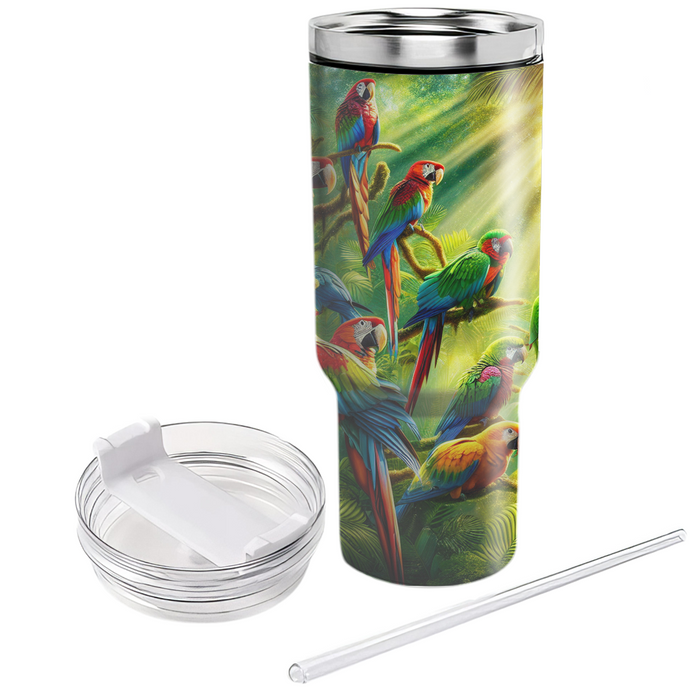 Vibrant Parrot Paradise  Tumbler Cups