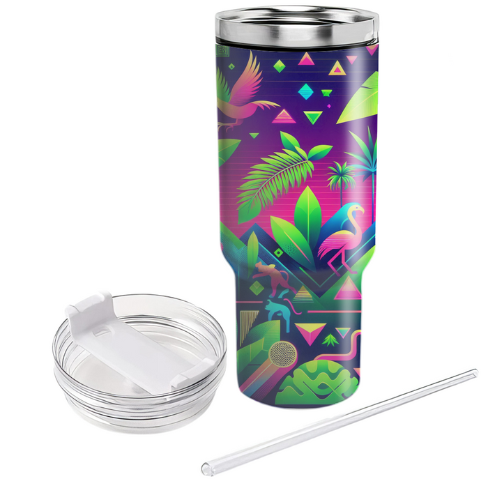 Geometric Neon Jungle Insulated Tumblers