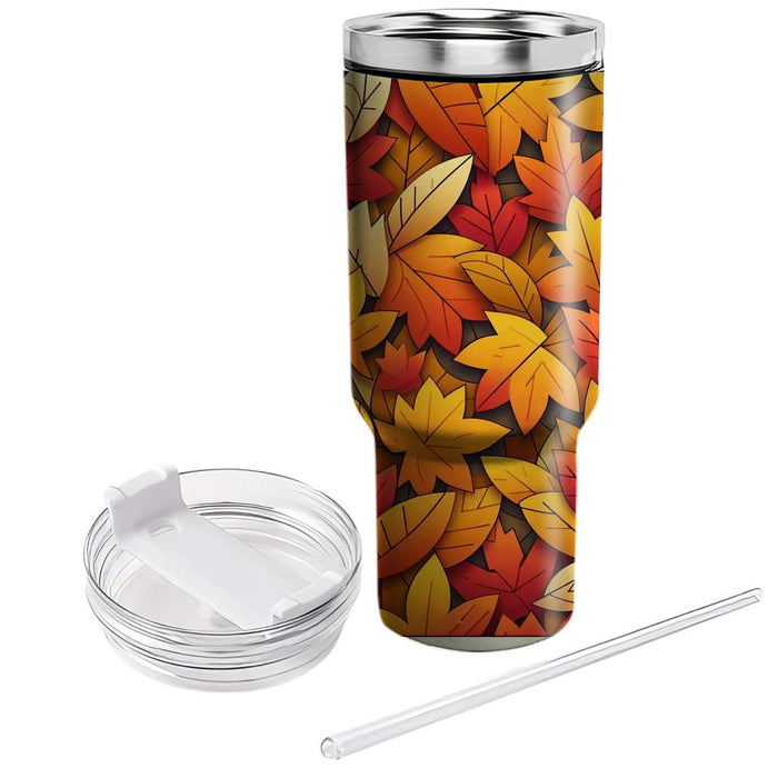 Autumn Leaf Pattern  Insulated Tumblers