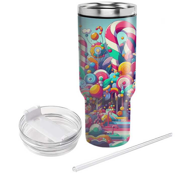 Vibrant Candy Land Tumblers With Lids