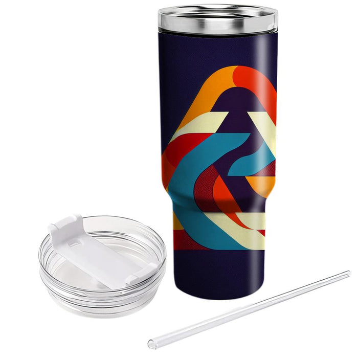 Bold Retro Triangles  Insulated Tumblers