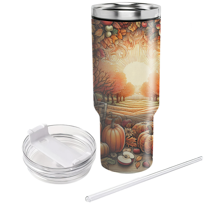 Autumn Harvest Gathering Decorative Tumblers