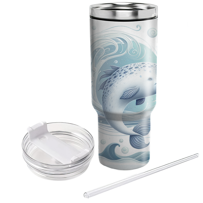 Whimsical Narwhal Nautical  Personalized Tumblers