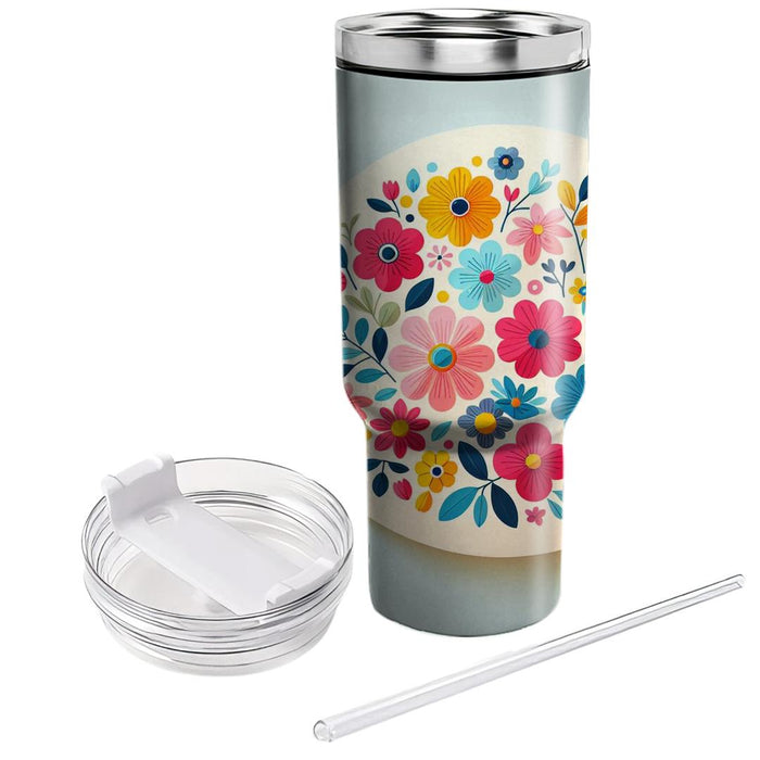 Whimsical Rainbow Blooms  Tumbler Cups