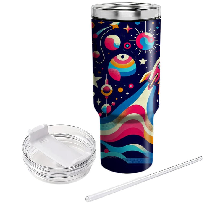 Funky Retro Space Voyage  Insulated Tumblers