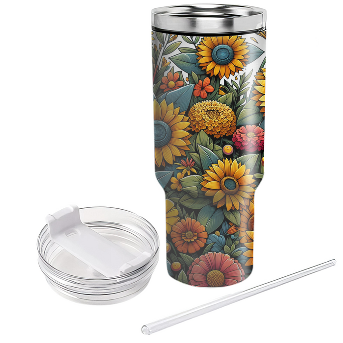 Vibrant Summer Blossom  Custom Tumblers