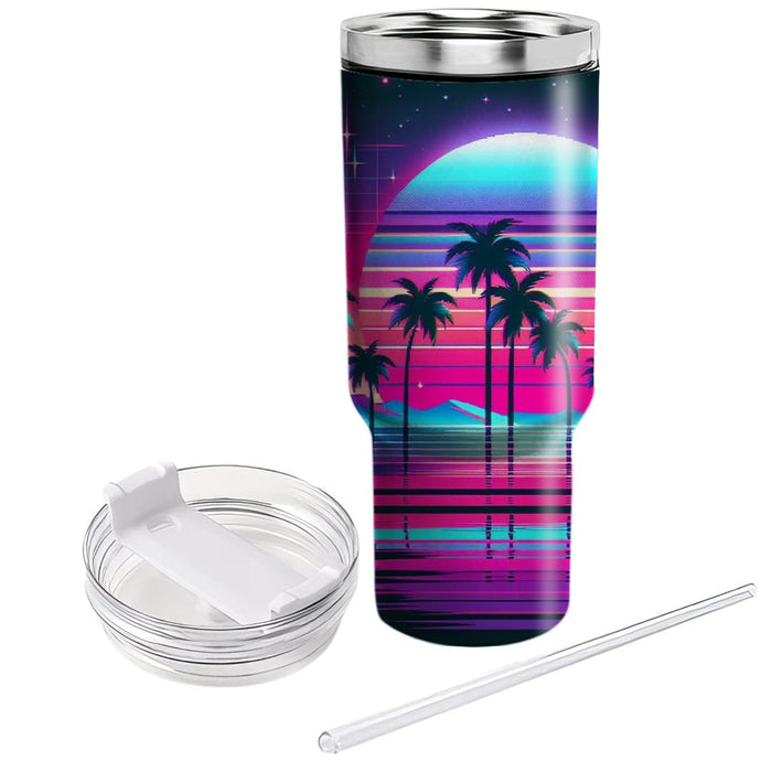 Vaporwave Sunset  Tumbler Cups