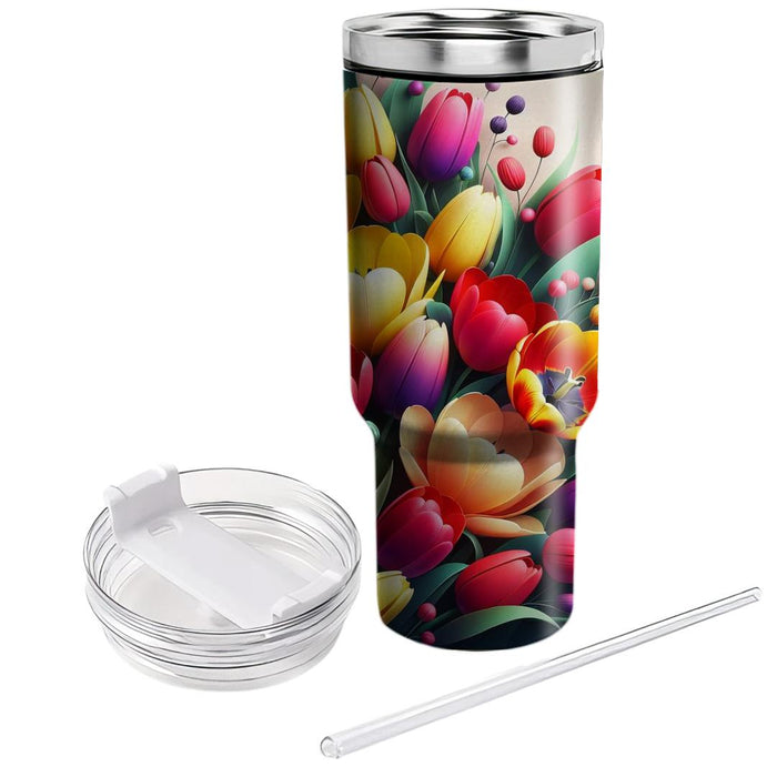 Spring Tulip Symphony  Decorative Tumblers