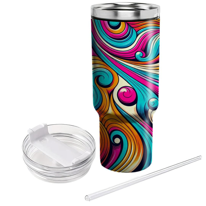 Funky Wave Patterns  Travel Tumblers